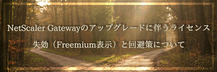NetScaler Gatewayのアップグレードに伴うライセンス失効（Freemium表示）と回避策について