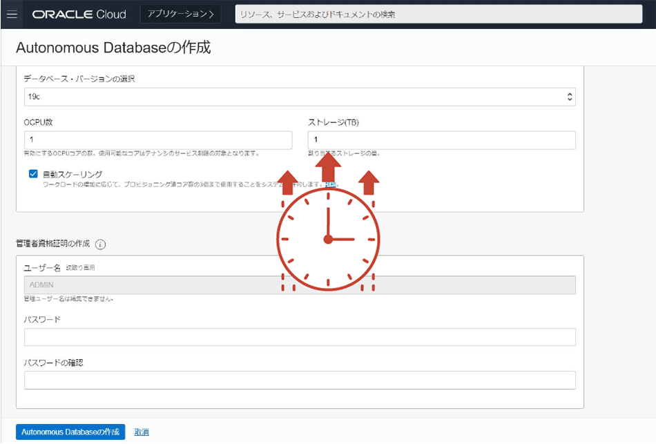 チューニング済みのデータベースの構築が、わずか数分で完了。