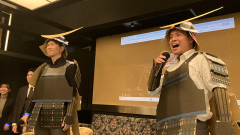 中日本支社大忘年会画像1-東西大将の雄叫びで、いざ、開戦！