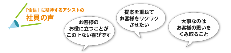 「愉快」に期待するアシストの社員の声