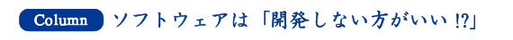 Column ソフトウェアは開発しない方がいい?!