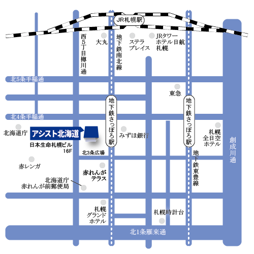 株式会社アシスト北海道の地図