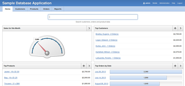 Oracle Application Expressのサンプル・アプリケーション 