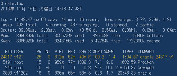 図18：topコマンドの結果