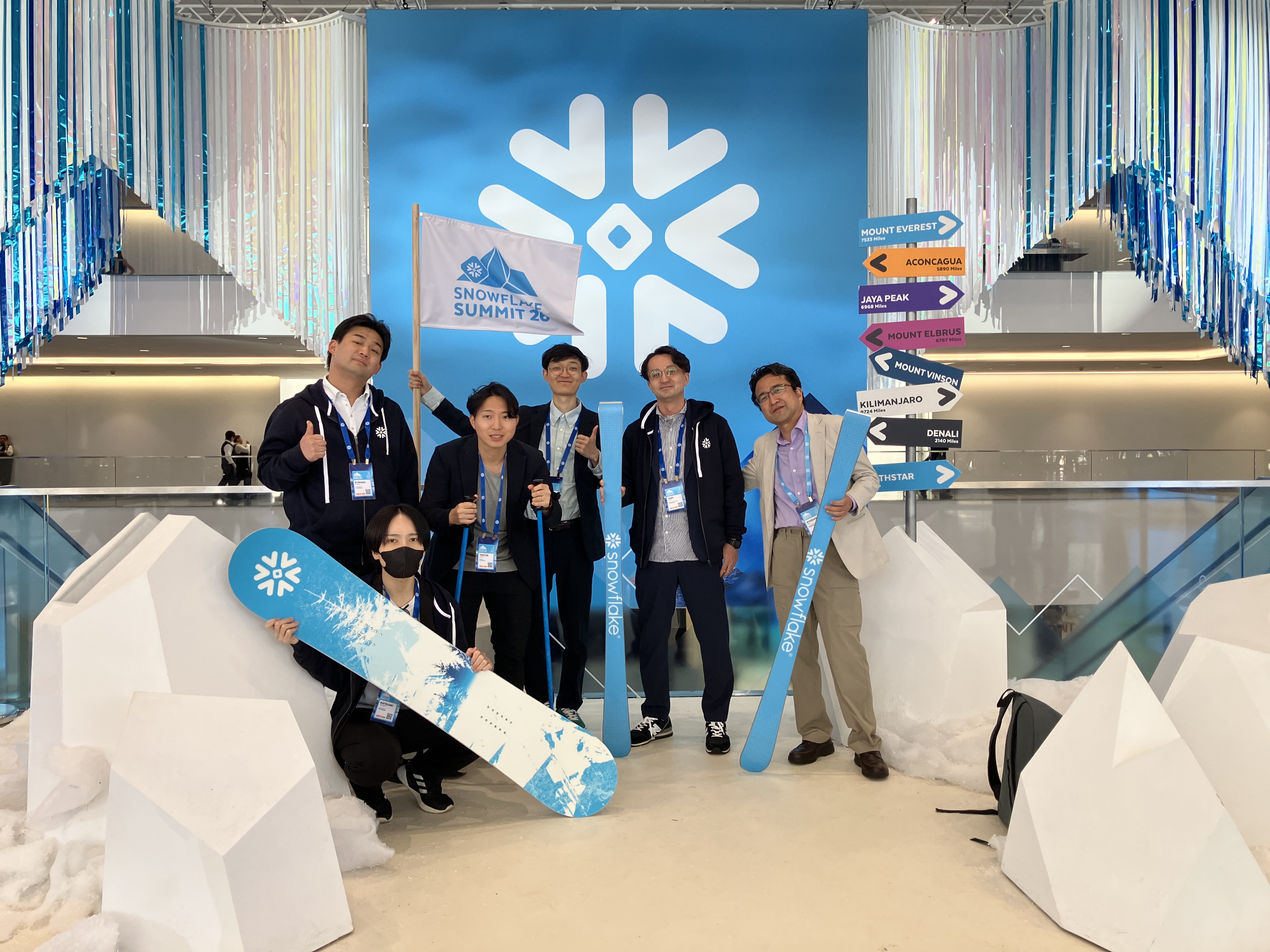 Snowflake Summit会場にて、現地メンバーの記念撮影