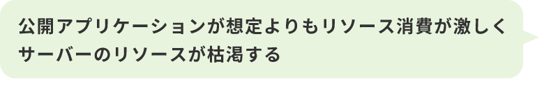 公開アプリケーションが想定よりもリソース消費が激しくサーバーのリソースが枯渇する