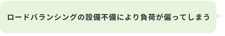 ロードバランシングの設備不備により負荷が偏ってしまう