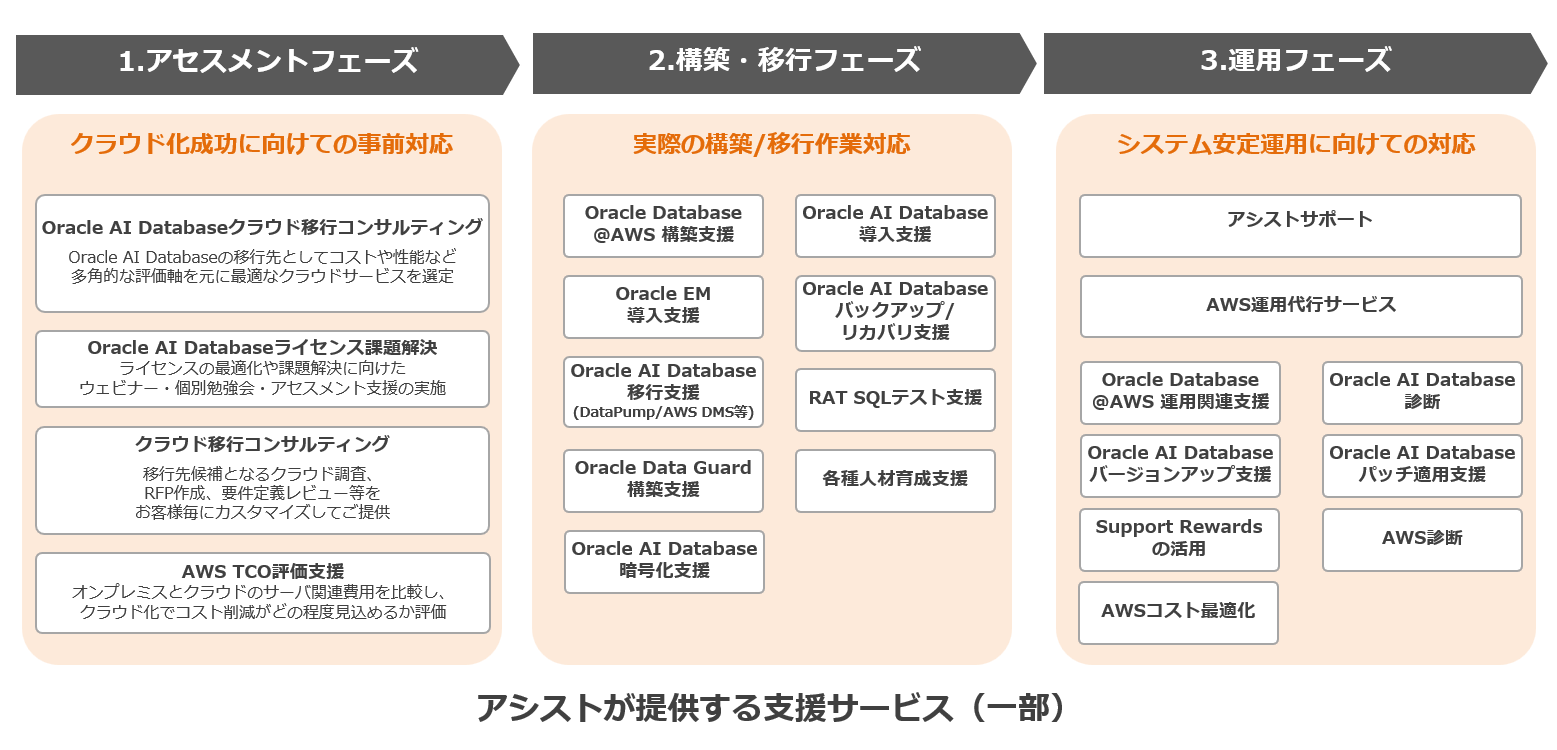 アシストが提供する支援サービス（一部）