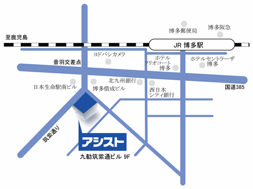 福岡研修会場の地図
