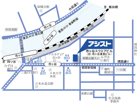 市ヶ谷研修会場の地図