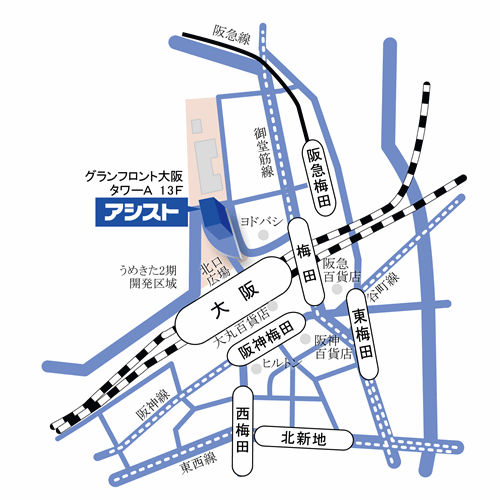 大阪研修会場の地図