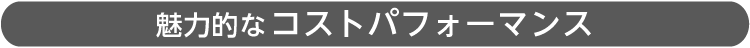 魅力的なコストパフォーマンス
