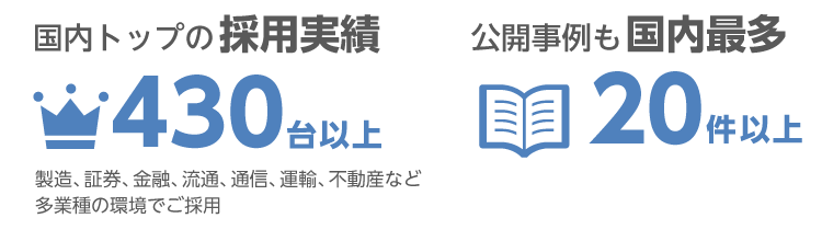 国内トップの採用実績と公開事例