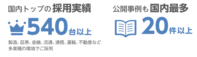 国内トップの採用実績と公開事例