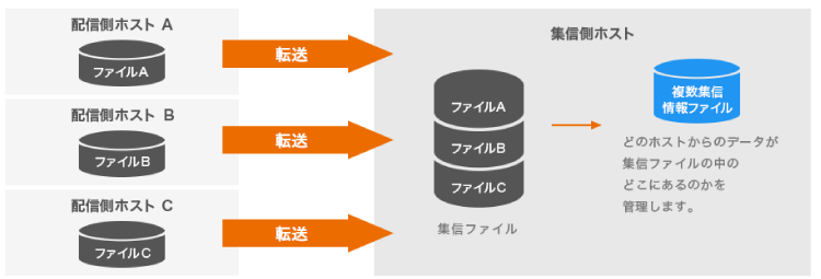 複数個所から同一集信