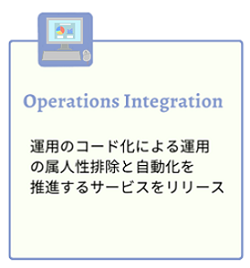 運用のコード化による運用の属人性排除と自動化を推進するサービスもリリースしております。