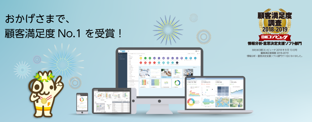 日経コンピュータ 顧客満足度調査「情報分析・意思決定支援ソフト部門」1位