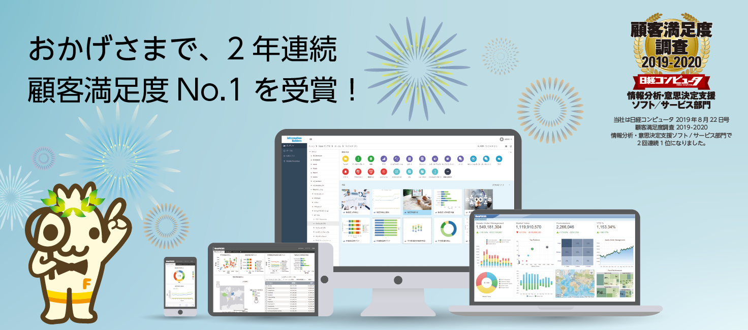 日経コンピュータ　顧客満足度調査「情報分析・意思決定支援ソフト部門」1位